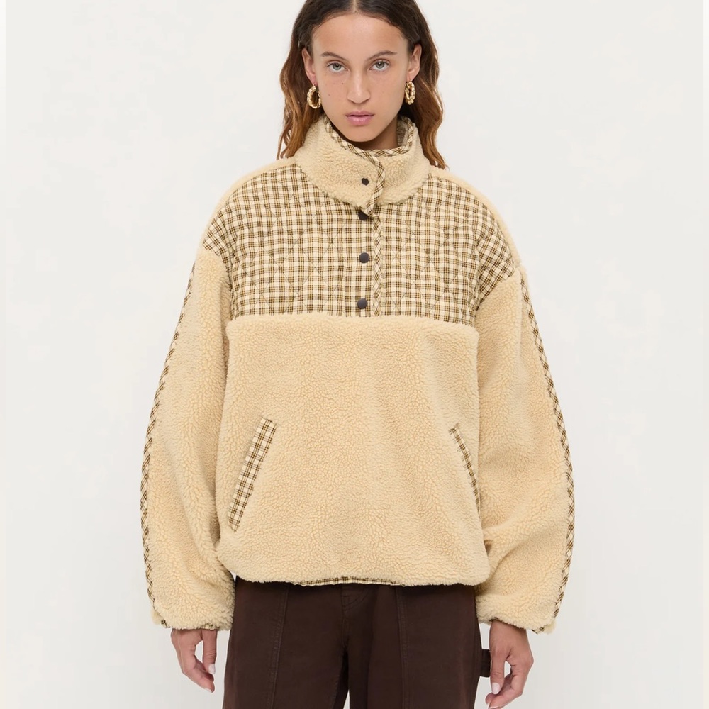 Loeffler Randall Liz fleece in nut butter size small- NWOT